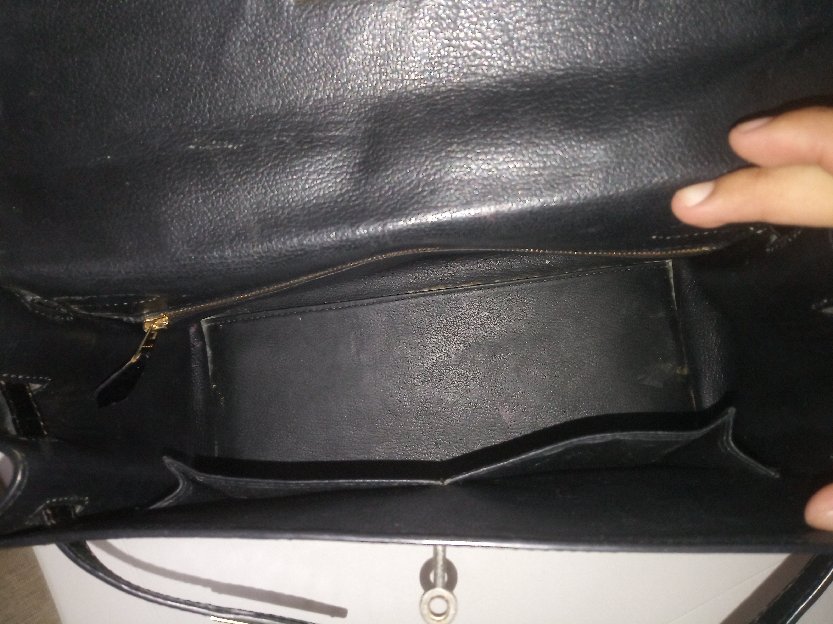 HERMES KELLY CROCO - BLACK