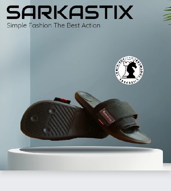 Sandal Slide Pria ?% Baru Original Sarkastix Pawn Full Black