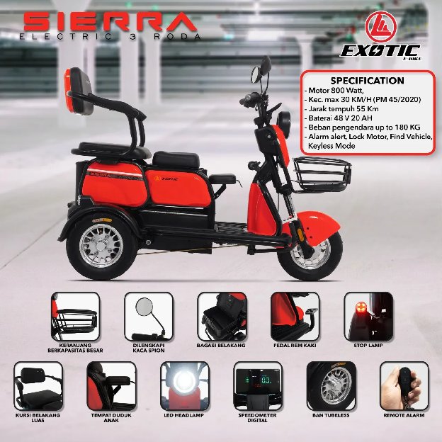 MOTOR LISTRIK RODA 3 EXOTIC SIERRA 