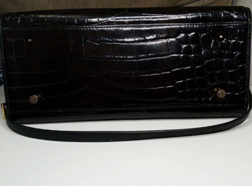 HERMES KELLY CROCO - BLACK
