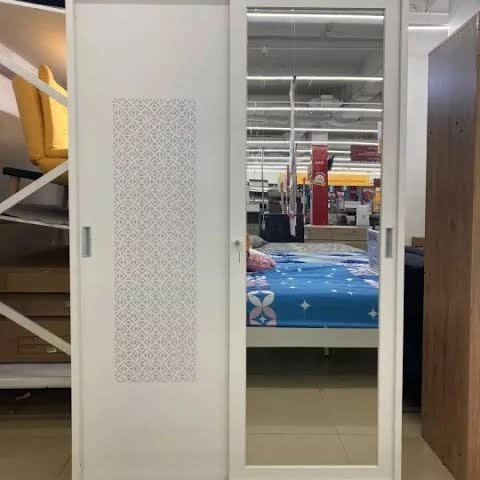 Lemari Pakaian 2 Pintu Sliding Bahan Metal ( Besi )