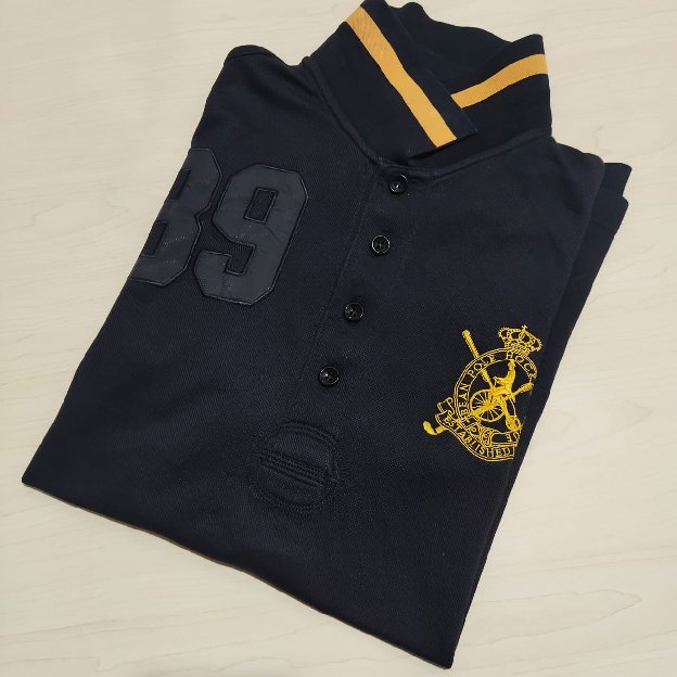 Bean Pole Kaos Polo Shirt Black And Yellow Logo Bordir Original Second