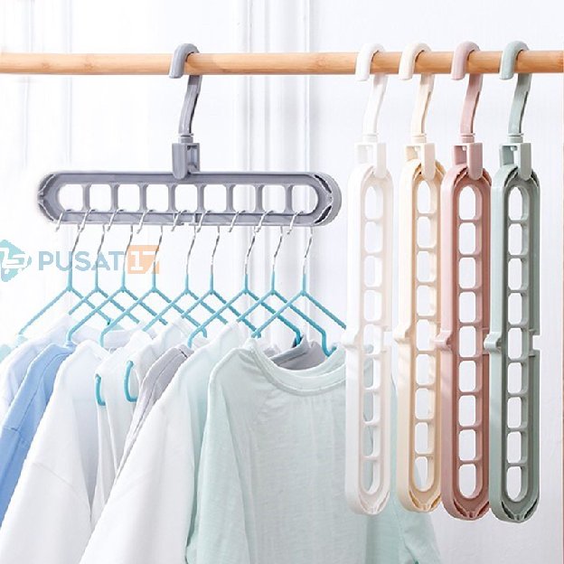 MAGIC HANGER 9 IN 1 / GANTUNGAN BAJU AJAIB 9 LUBANG / GANTUNGAN BAJU 9 IN 1 / HANGER JEMURAN PAKAIAN