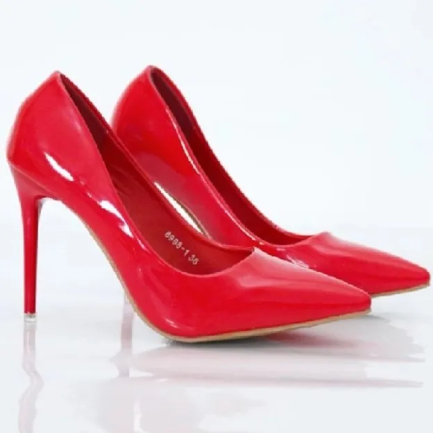Sepatu pantofel pump heels shoes wanita glossy