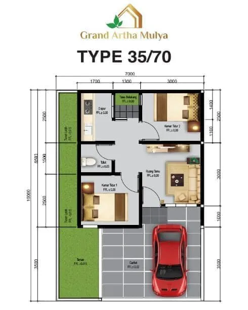 RUMAH MURAH LANTAI 1 KAWASAN STRATEGIS TYPE 35/70