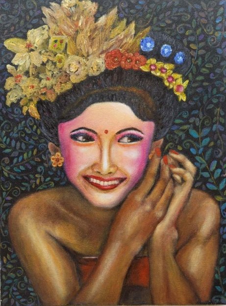 Lukisan Kanvas Acrylic 30×40 Balinese Woman