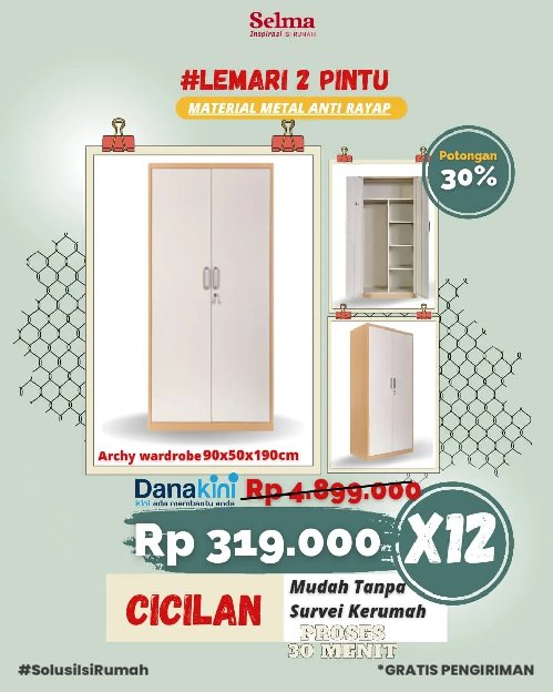 Lemari Metal 2 Pintu Archy