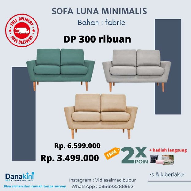 Sofa 2 Seater Minimalis 