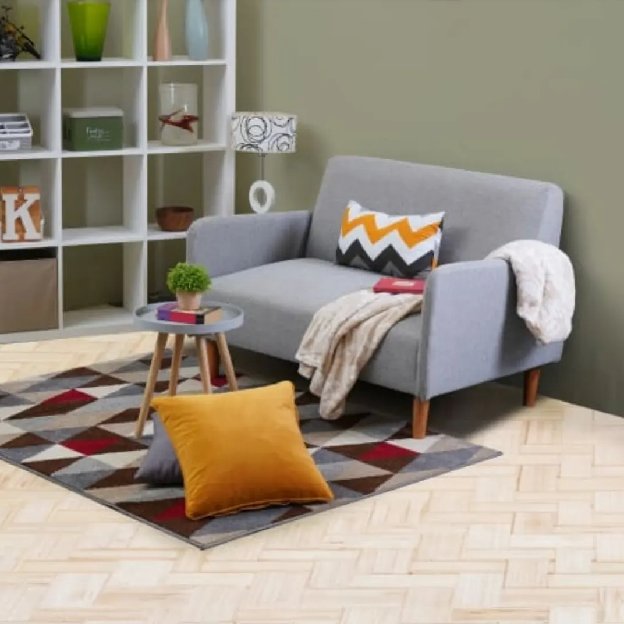 Sofa Carmen 2 Dudukan Fabric Abu-Abu