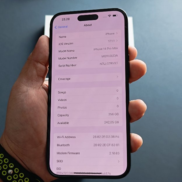 IPHONE 14 PRO MAX 256GB SPACE BLACK BH 99% GARANSI RESMI