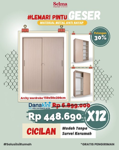 Lemari Metal Sliding Archy