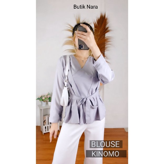 Blouse Kinomo Baju Atasan Wanita Crincle