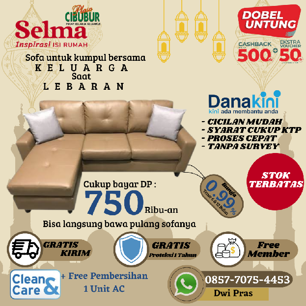 Sofa Sudut Artificial Leather 