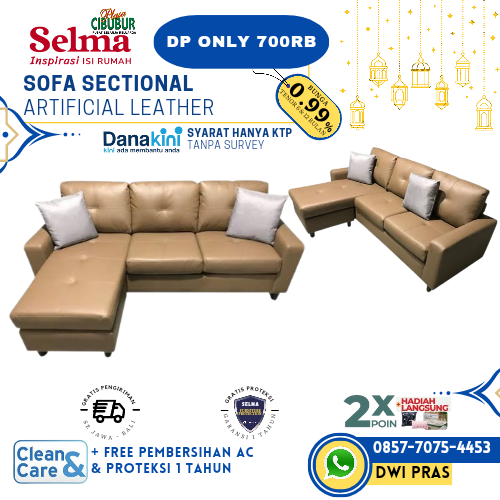 Sofa L Bahan Artificial 