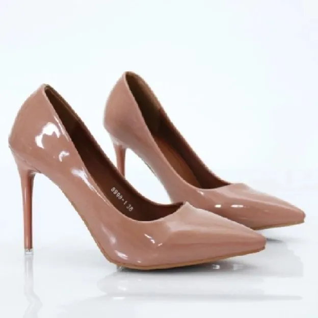 Sepatu pantofel pump heels shoes wanita glossy