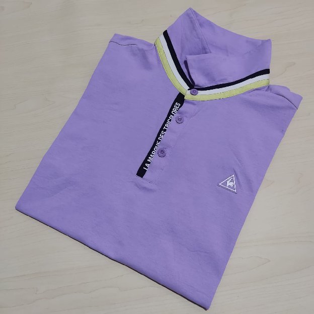 Le Qoc Sportif Kaos Polo Shirt Lilac Colour Original Second