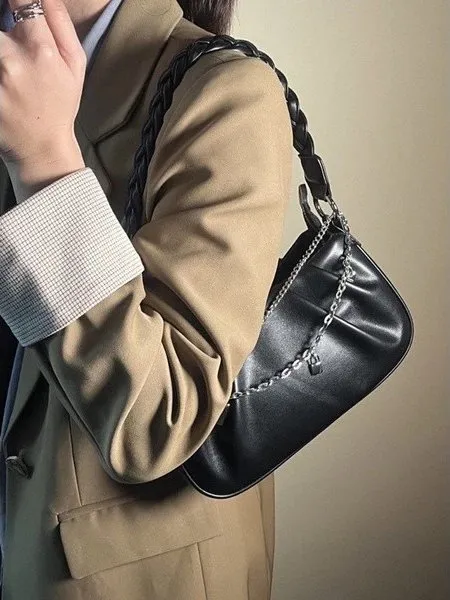 Tas Selempang Wanita Tas Cewek Rantai Woven Strap Shoulder Bag