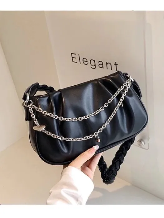 Tas Selempang Wanita Tas Cewek Rantai Woven Strap Shoulder Bag