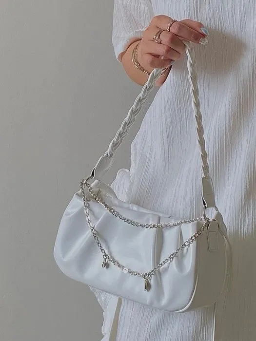 Tas Selempang Wanita Tas Cewek Rantai Woven Strap Shoulder Bag