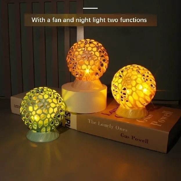 Kipas Angin Portable USB Rechargeable Mini Desk Fan kipas belajar with 3 Speed Strong Wind Night Lig