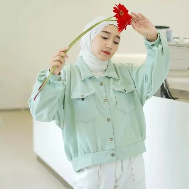 Jacket Wanita Korean Remaja Fleece Tebal Premium