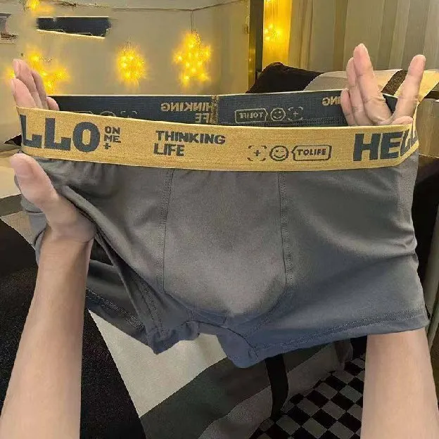 Boxer Celana Dalam Pria Dewasa Fashion Men Hello On Me Cook High Quality Remaja Jumbo Sampan Katun