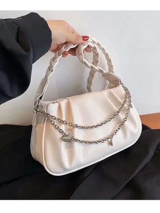 Tas Selempang Wanita Tas Cewek Rantai Woven Strap Shoulder Bag