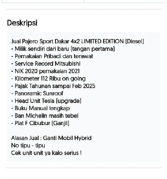Pajero Dijual Cepat Unit Mulus