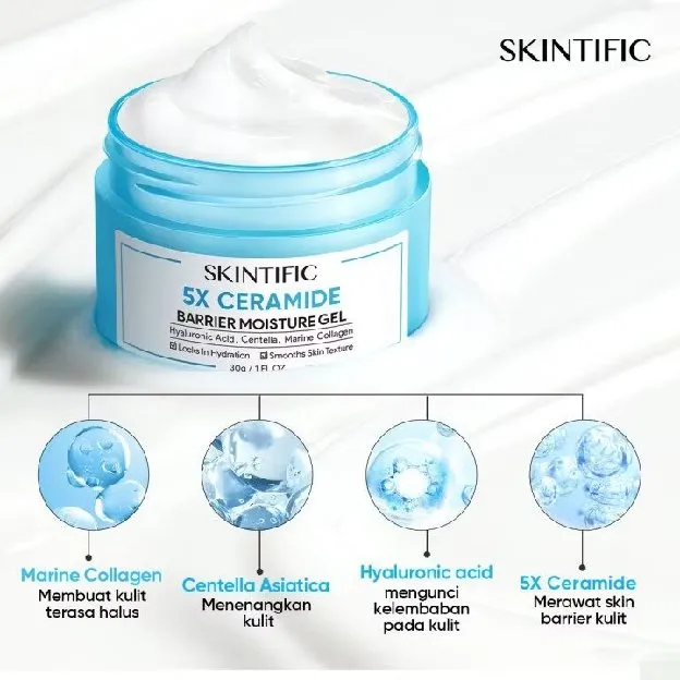 SKINTIFIC MOISTURIZER COLLECTION MSH Niacinamide Brightening Moisturizer Gel - 5X Ceramide Barrier