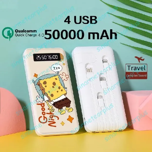Powerbank 50000mAh 4 Kabel Fast Charging Digital Display