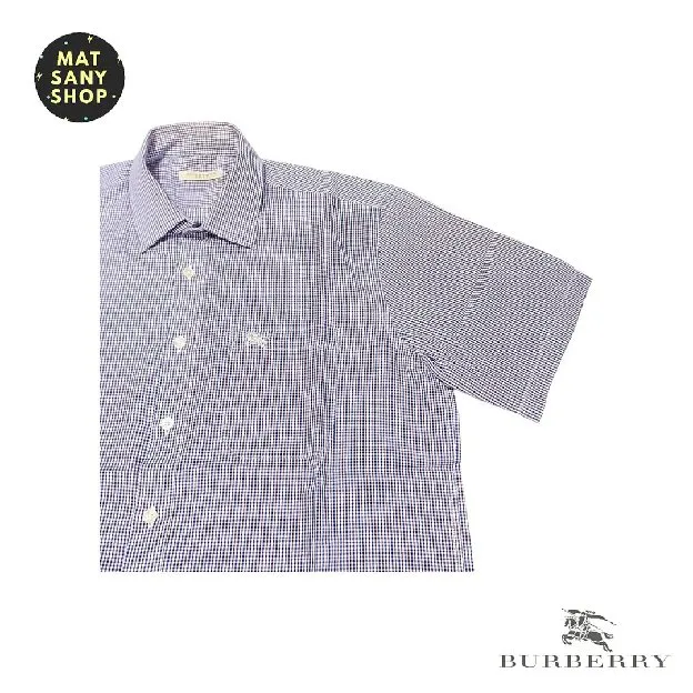 Kemeja Kasual Formal Burberry Vintage Short Sleeve Kotak Kotak Lawas