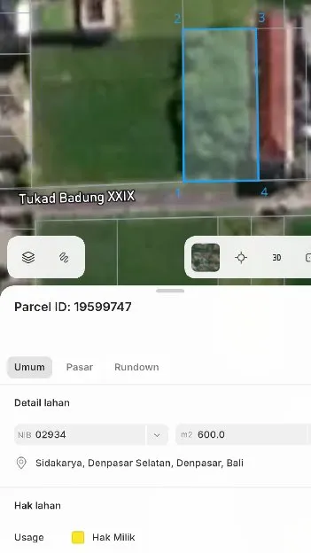 Dijual 6 are, Jl. Tukad Badung XXIX Renon Sidakarya Denpasar