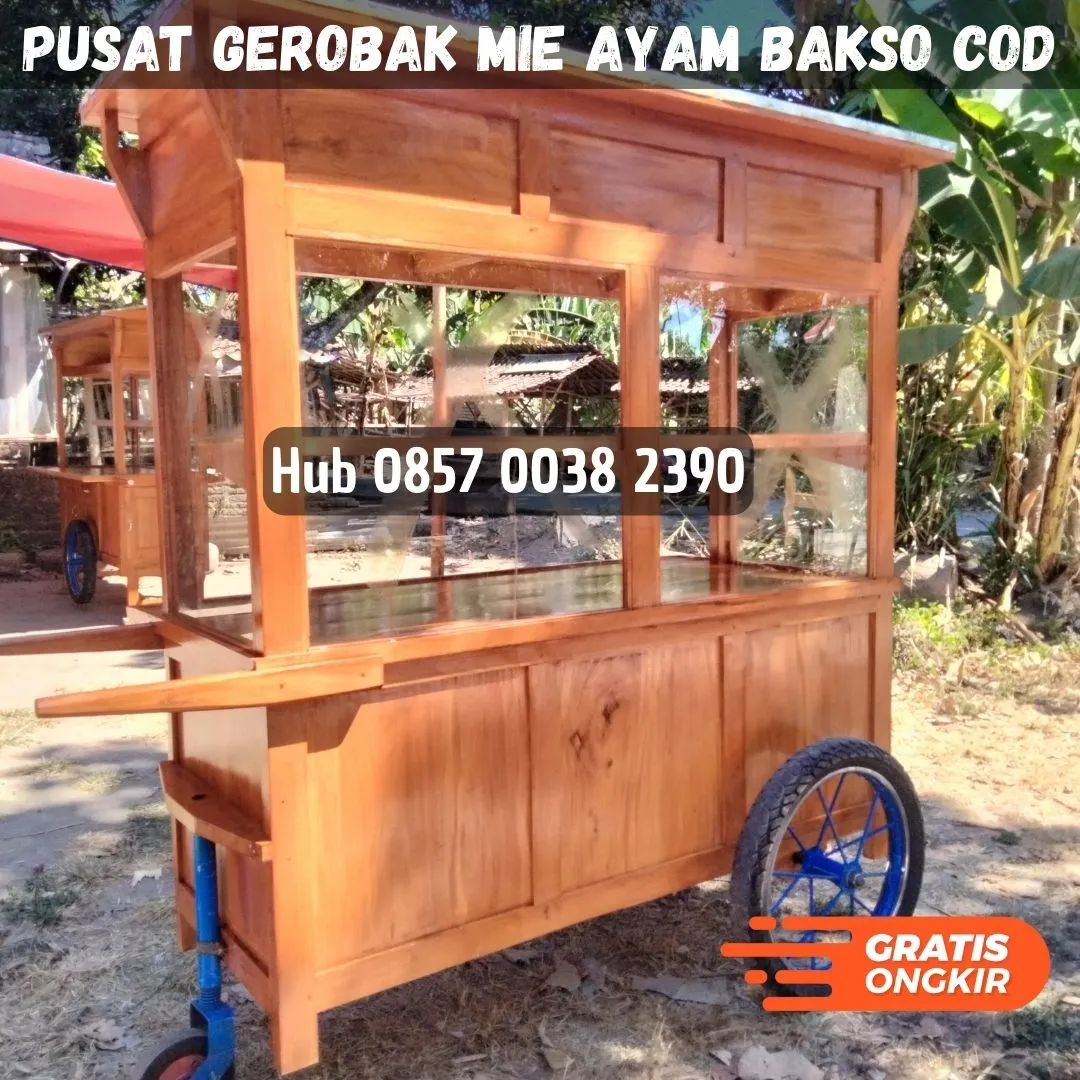 Spesialis Rombong gerobak mie ayam aesthetic Kec Dampit Malang Bayar COD Free Ongkir