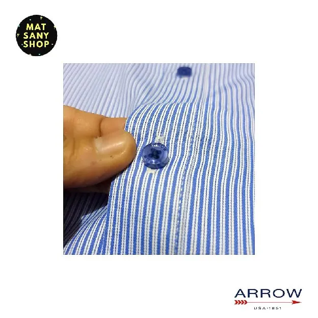 Kemeja Formal Kasual Resmi Kerja Kantor Arrow Garis Garis Stripes Short Sleeve Lengan Pendek