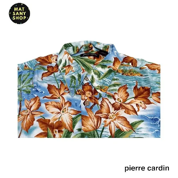 Kemeja Hawai Pantai Tropical Plant Full Print Pierre Cardin