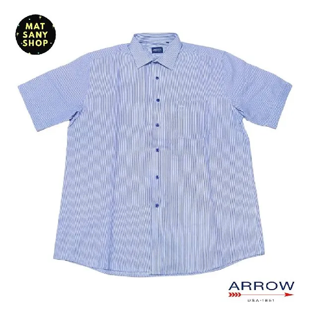 Kemeja Formal Kasual Resmi Kerja Kantor Arrow Garis Garis Stripes Short Sleeve Lengan Pendek