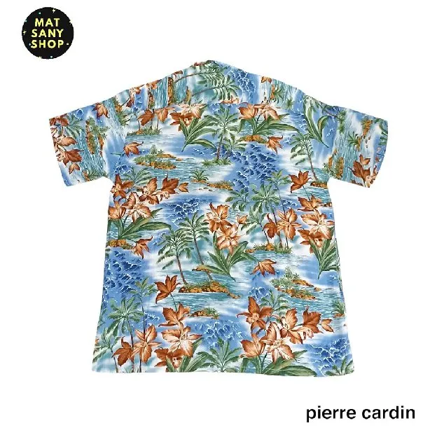 Kemeja Hawai Pantai Tropical Plant Full Print Pierre Cardin