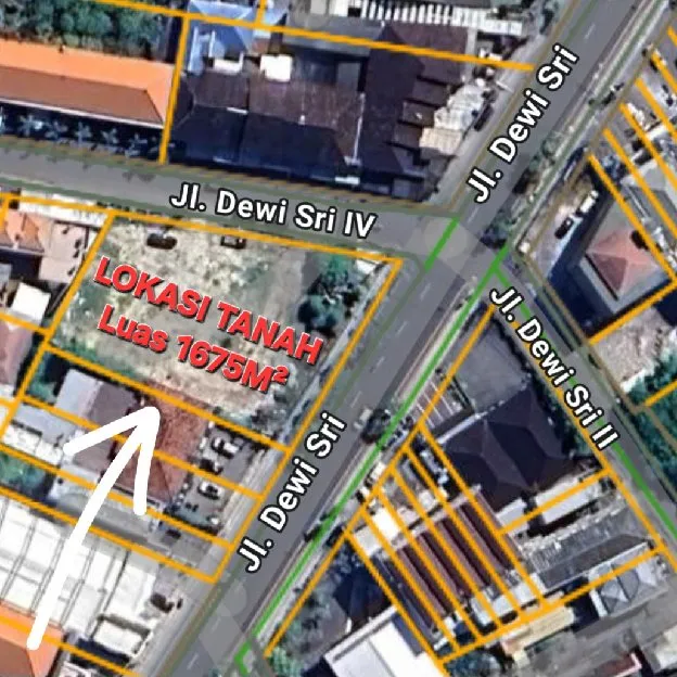 Dijual 16,75 are, Jl. Dewi Sri Legian Seminyak Sunsetroad Kuta