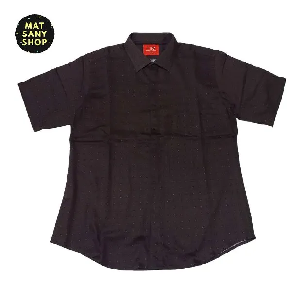 Kemeja Formal Kasual Harry Martin Slim Fit Short Sleeve Merah Marun Lengan Pendek