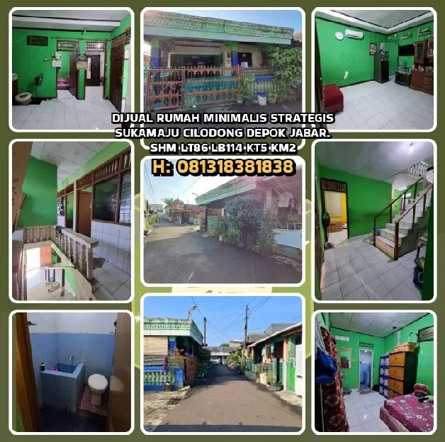 DIJUAL RUMAH MINIMALIS STRATEGIS SUKAMAJU CILODONG DEPOK JABAR. SHM AKSES LEBAR