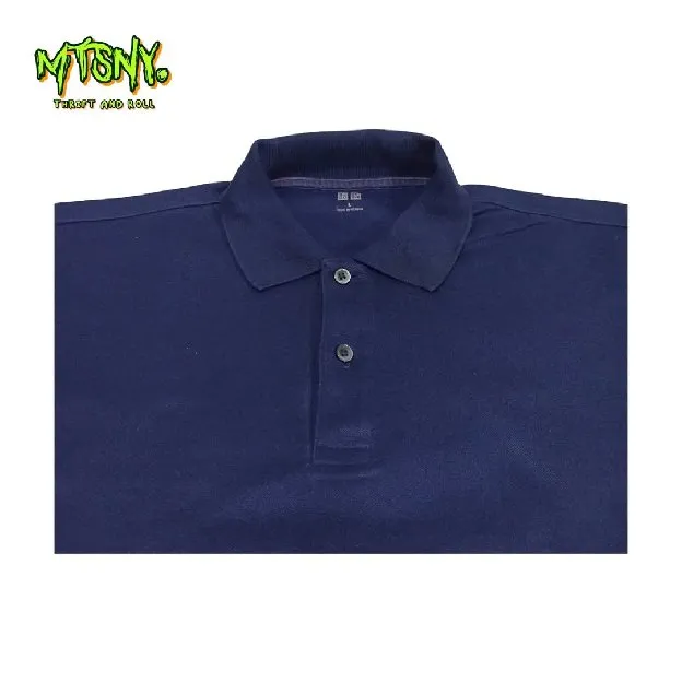 Kaos Polo Uniqlo Pria Lengan Pendek Biru Dongker Original