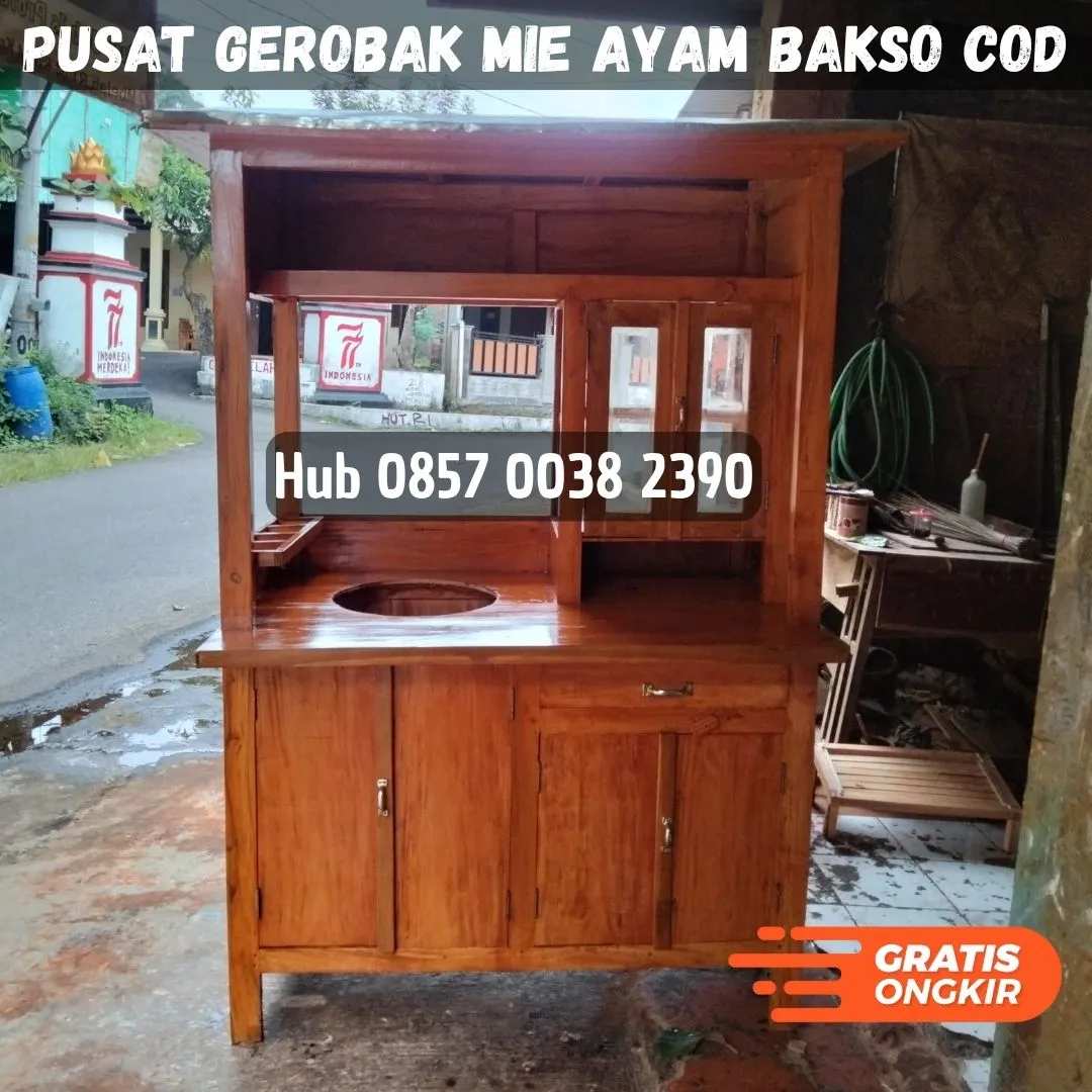 Pusat Rombong gerobak mie ayam minimalis Kec Mantingan Ngawi Bayar COD Free Ongkir