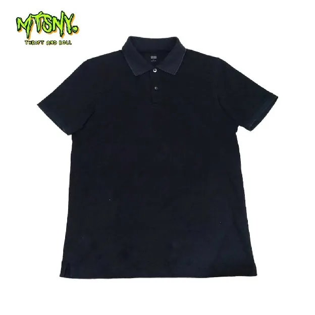 Kemeja Kaos Kerah Polo Shirt Uniqlo Basic Polos Hitam