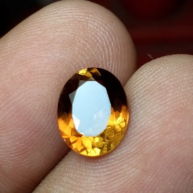 Natural topaz yellow brown asli batu