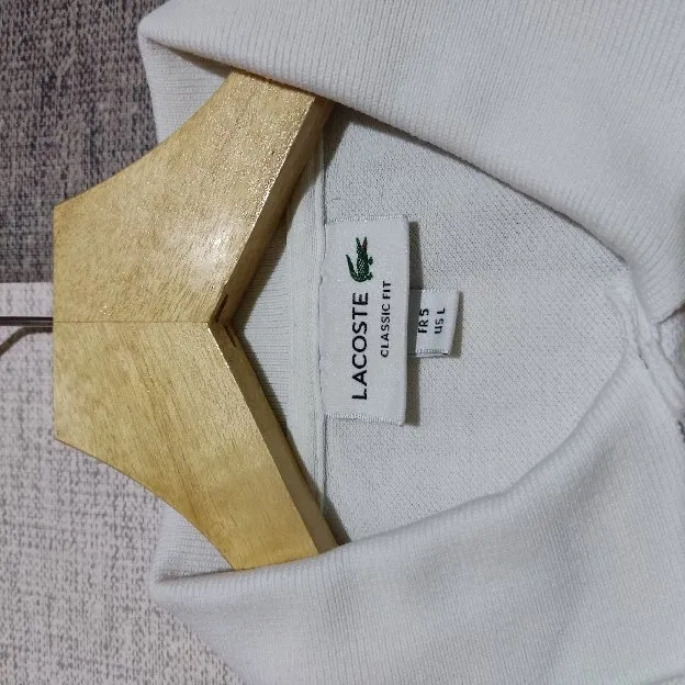 Kaos polo shirt Basic Lacoste White colour Size L