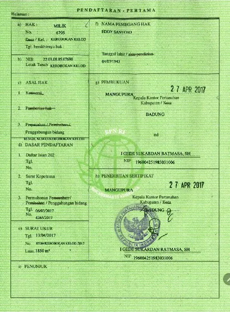 Dijual 18,5 are, Jl. Pura Kayu Putih Subak Sari Pantai Beliq Kerobokan Kelod Kuta Utara