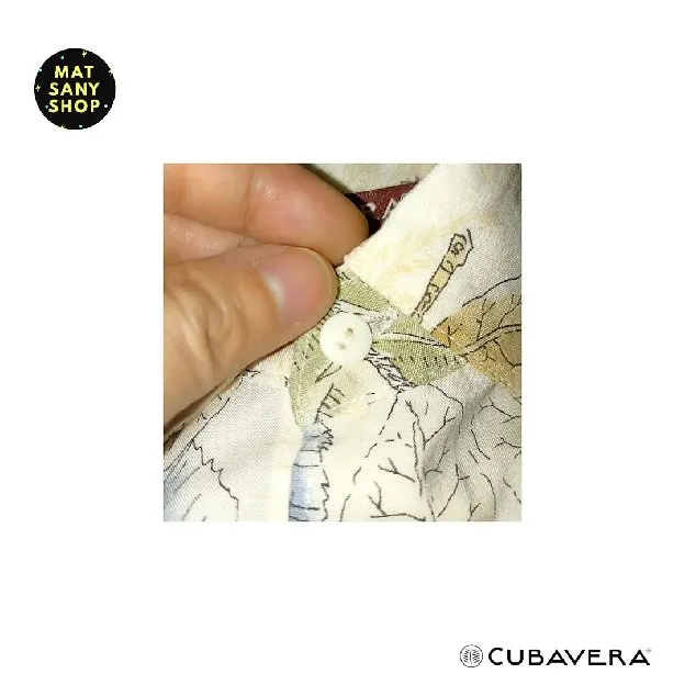 Kemeja Pantai Hawai Floral Lengan Pendek Cubavera Vintage