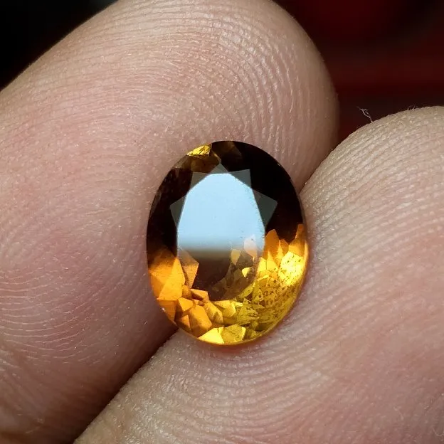 Natural topaz yellow brown asli batu