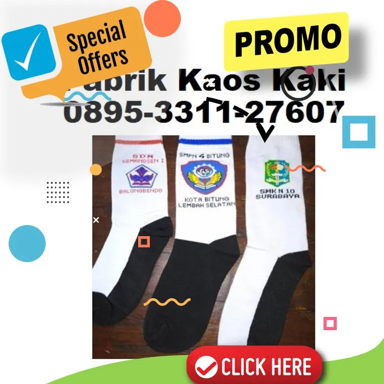 Kaos Kaki Sekolah Semua Ukuran SD, SMP, hingga SMA Bisa Pesan Custom Area Pinrang Sulawesi Selatan