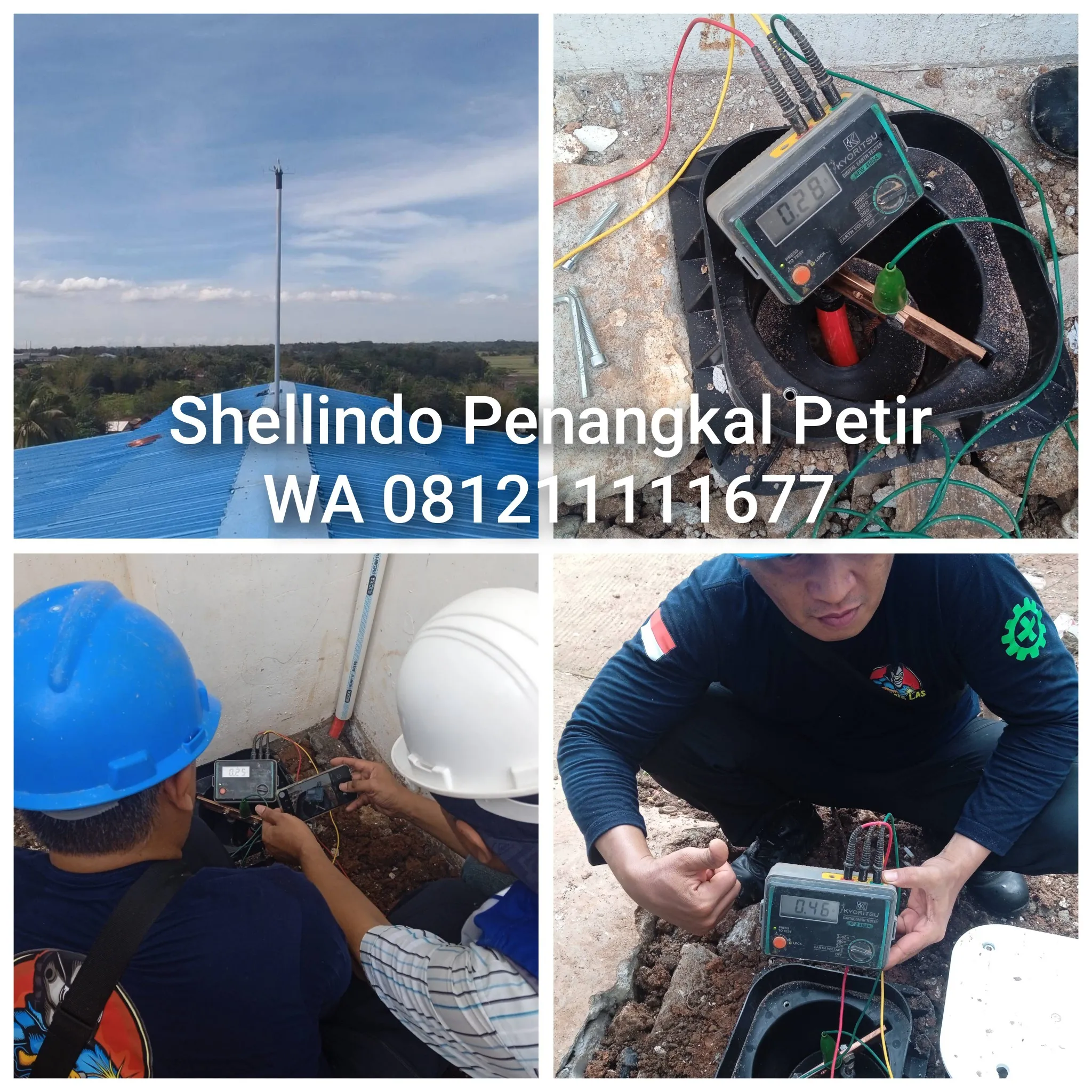 Residensial Rod 1m Grounding Pasang Penangkal Petir Lawanggintung
